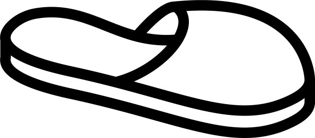 家用拖鞋毛茸茸的图标轮廓风格图片下载