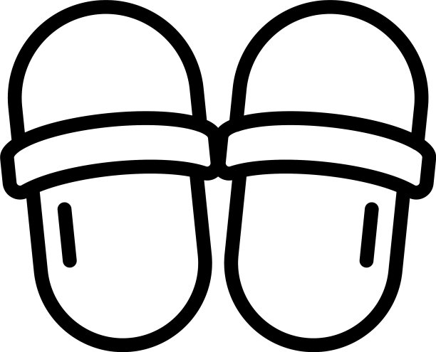 家居拖鞋双图标轮廓风格图片下载