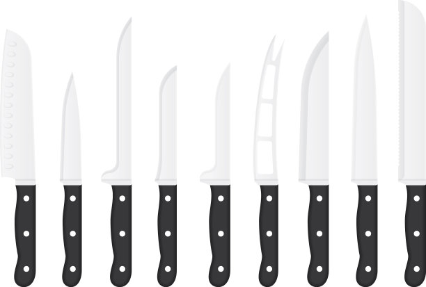 厨房刀套上签名的名字孤立图片下载