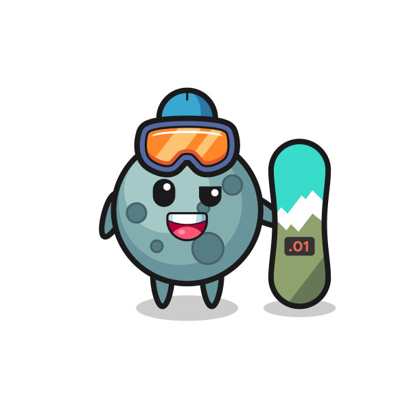 带有滑板风格的小行星角色图片下载