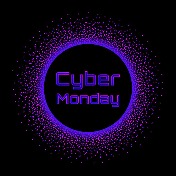 网络星期一销售概念横幅。霓虹灯破裂。矢量图形设计模板图片下载