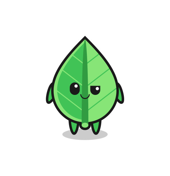 叶子卡通带着傲慢的表情图片下载