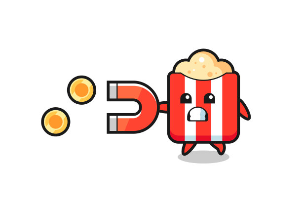 角色爆米花拿着磁铁去抓图片下载