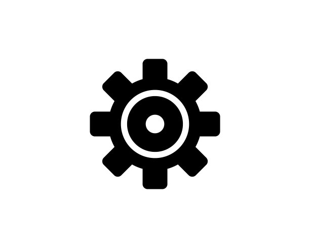 齿轮图标矢量。简单的平面符号。完美的黑色象形图插图的白色背景图片下载