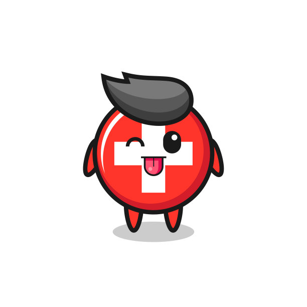 可爱的瑞士国旗徽章人物甜甜的图片下载