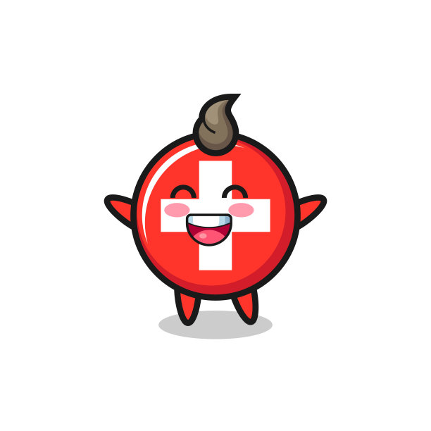 快乐巴斯威兰旗徽章卡通图片下载