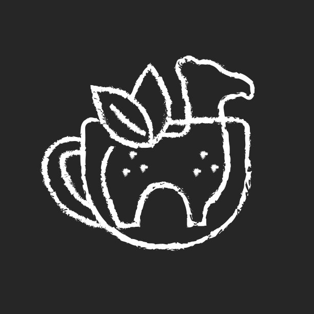 硅酮茶冲剂粉笔白色图标在黑暗的背景图片下载