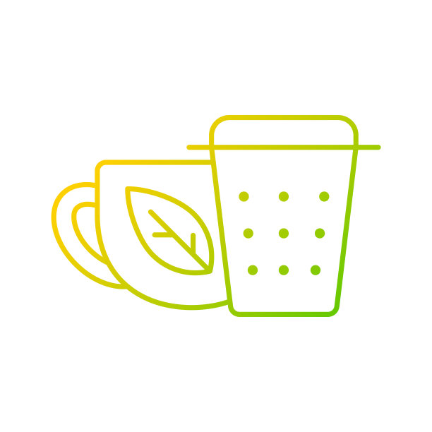 金属泡茶器，过滤器梯度线性矢量图标图片下载