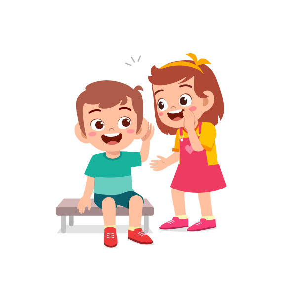 可爱的小女孩悄悄告诉朋友一个秘密图片下载