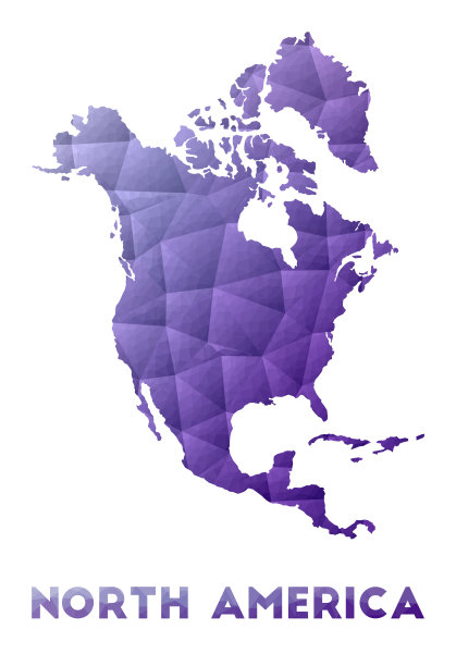 北美地图。图片下载