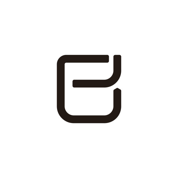 字母EL简约方形几何线条Logo图片下载