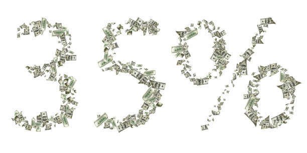 美元。美国货币，下降的现金第35位。飞行一百美元孤立在白色的背景。图片下载