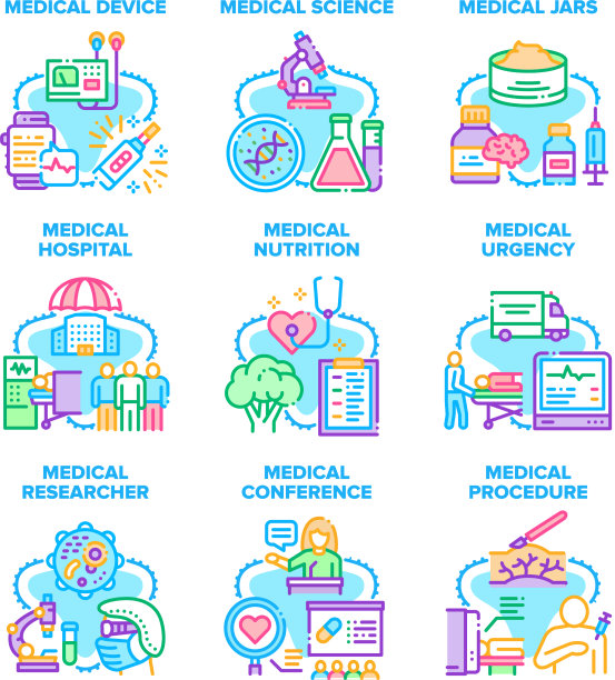 医学科学套装图标图片下载