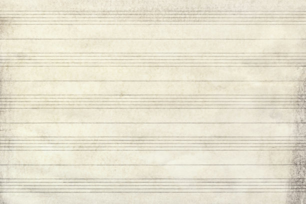 旧乐谱没有乐谱的音符，孤立在白色上图片下载