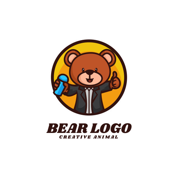 标志熊吉祥物卡通风格图片下载