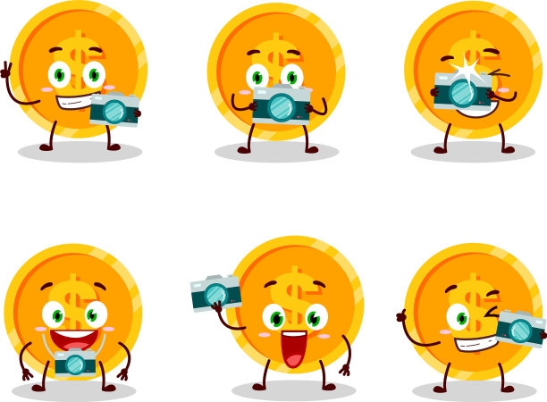 摄影师专业表情与硬币图片下载