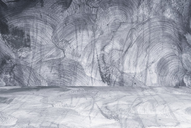 房间内空的混凝土墙、混凝土地板或水泥台室内所设抽象背景工作室。图片下载