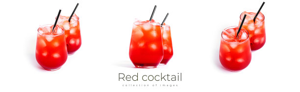 白色背景上的红色鸡尾酒图片下载