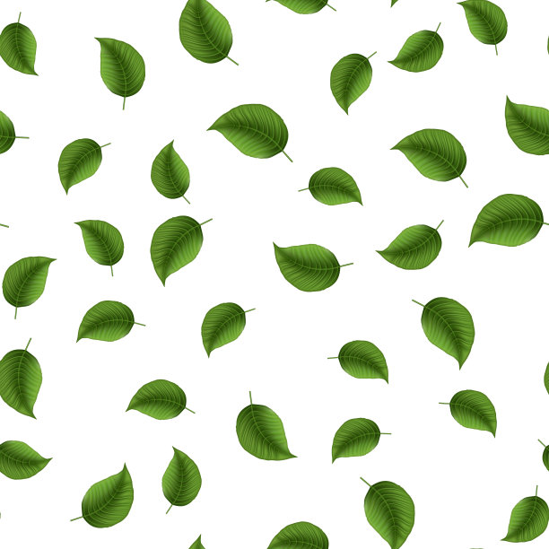 无缝模式与绿色现实的树叶很好图片下载