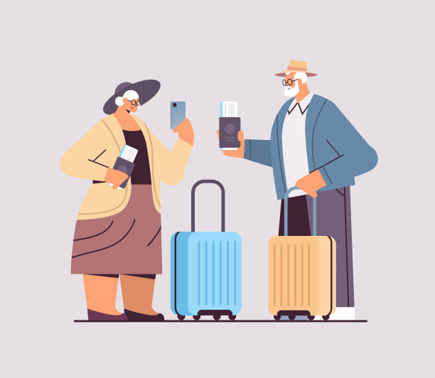 老年夫妇与游客的祖父母图片下载