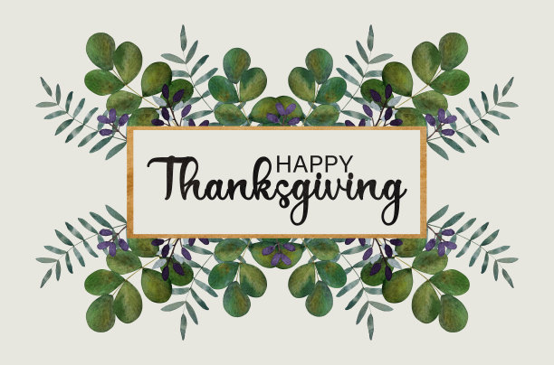 感恩节快乐。美丽的水彩绘画。特写镜头图片下载