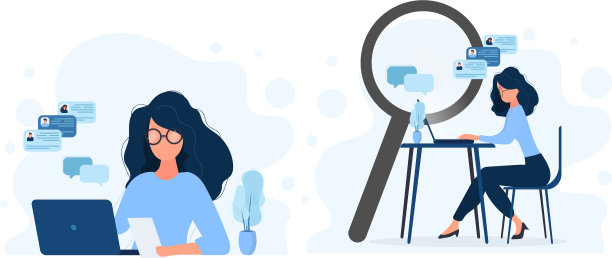 集女商人女孩工作在笔记本电脑图片下载