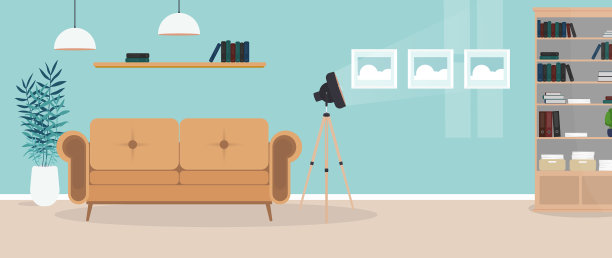 现代明亮的客厅配有沙发图片下载