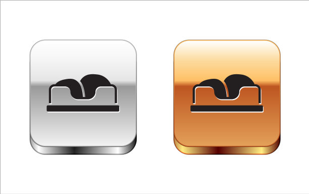 黑色宠物床图标孤立在白色背景图片下载