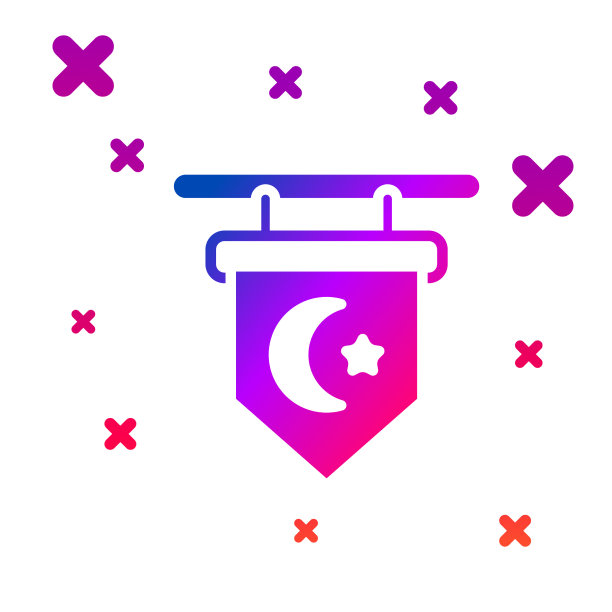 彩色星星和新月象征伊斯兰教的图标图片下载