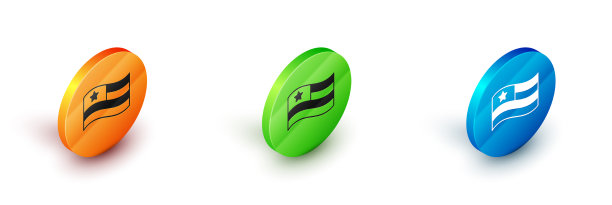 等距美国国旗图标孤立在白色图片下载