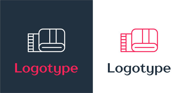 标识线毛巾栈图标隔离在白色上图片下载