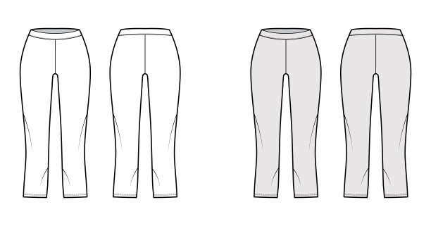 自行车短裤紧身裤技术时尚插图低腰，上升，小腿长度。休闲运动训练裤图片下载