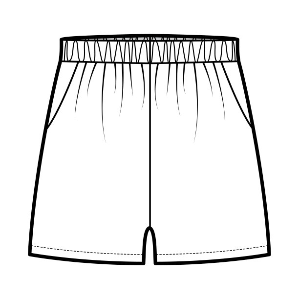 运动训练短裤运动服技术时尚插图松紧低腰，上升，轻松合身，微长图片下载