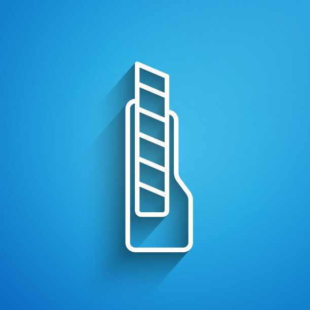 白线文具刀图标孤立在蓝色图片下载