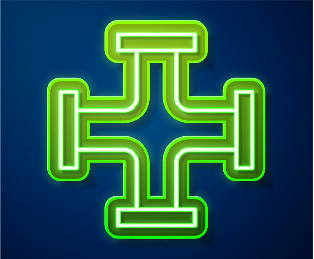 霓虹灯线工业金属管道图标图片下载