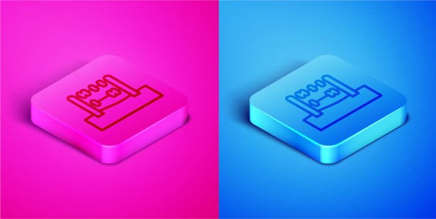 等距线算盘图标孤立在粉红色和图片下载