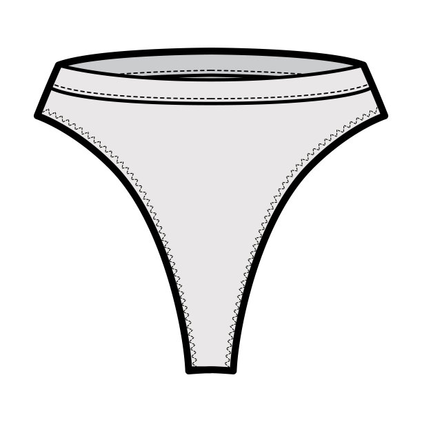 技术时尚插图与高层，弹性腰带，小臀部覆盖。平的内裤内衣图片下载