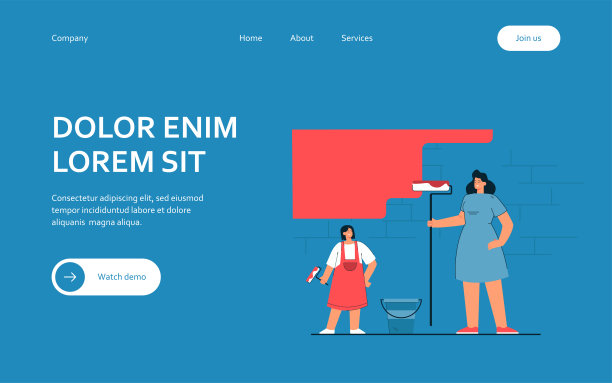 母亲和女儿在画墙图片下载