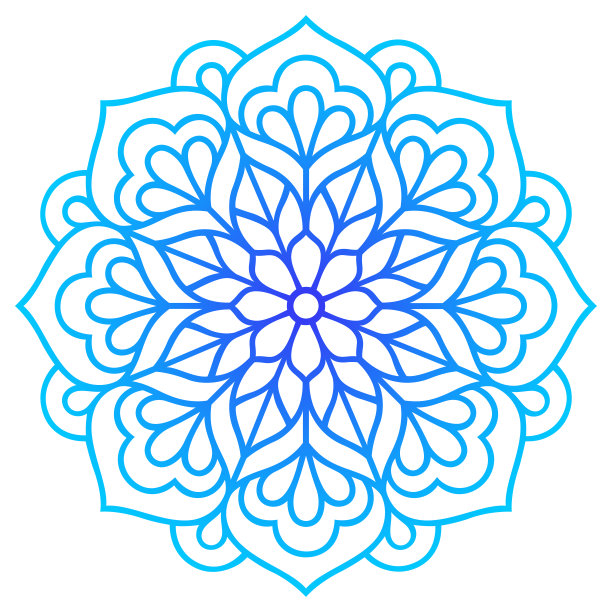 在涂鸦风格的花向量曼荼罗。剪纸模板。图片下载