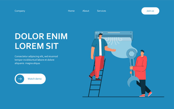 修理空调系统的工人图片下载