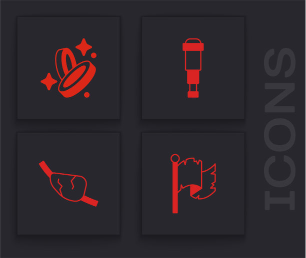 设置海盗旗硬币，望远镜，望远镜镜头和图片下载