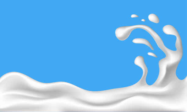 逼真的牛奶飞溅矢量背景。图片下载