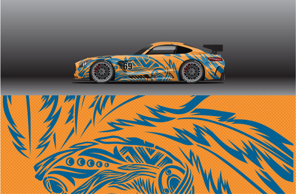 抽象赛车贴纸设计与运动图片下载