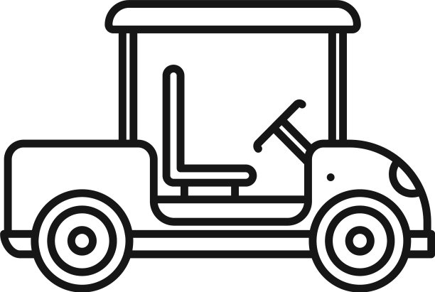 高尔夫球车图标轮廓风格图片下载