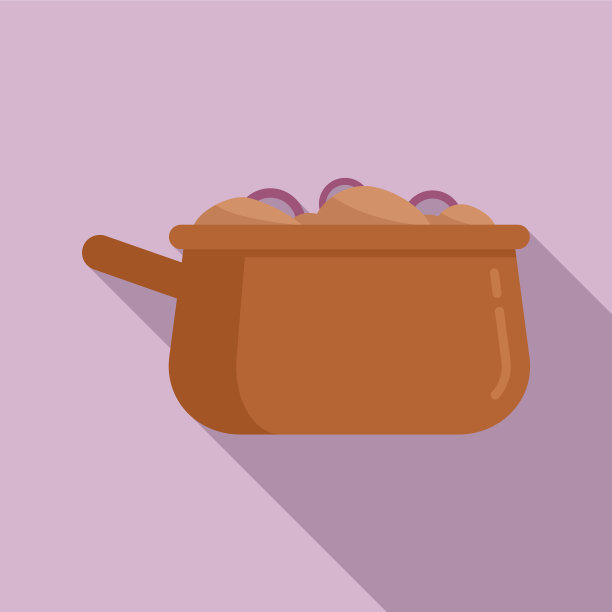 希腊食物平底锅图标风格图片下载