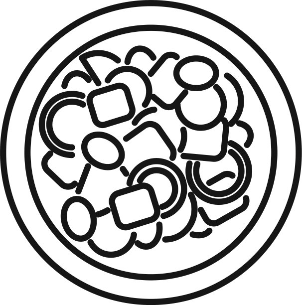 希腊沙拉图标轮廓风格图片下载