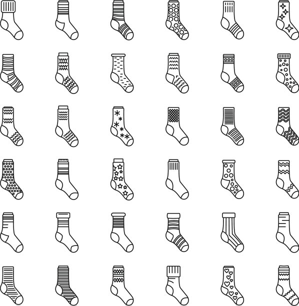 棉袜图标设定轮廓风格图片下载