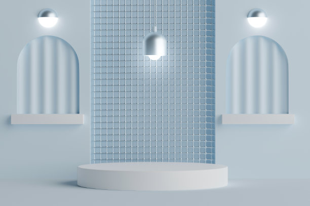 3d渲染空圆柱体基座。图片下载