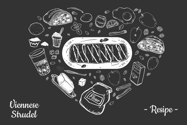 黑色背景上孤立的维也纳馅饼图片下载