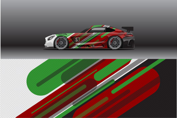 抽象赛车贴纸设计与运动图片下载